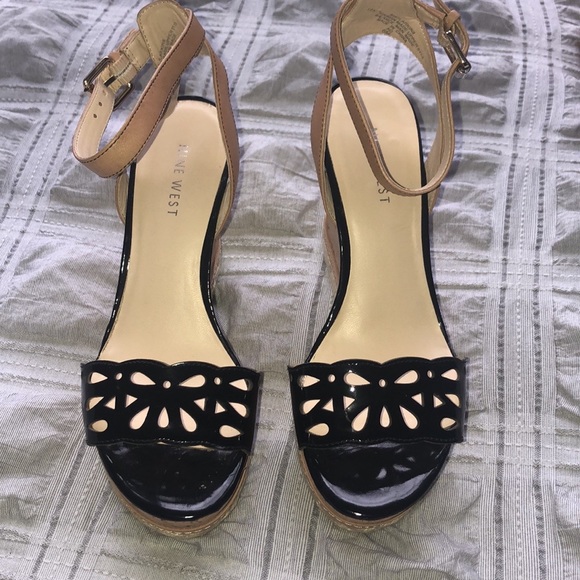 Nine West cork bottom espadrille wrap wedge sandal - Picture 2 of 7